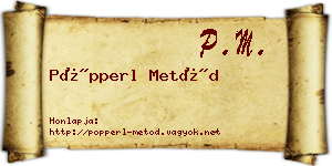 Pöpperl Metód névjegykártya