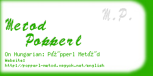 metod popperl business card